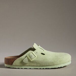 Boston Birkenstock Boston Soft Bed Suede Faded Lime Womens EU38 NWT
